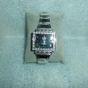 Vintage New Stainless Steel Watch Rhinestones